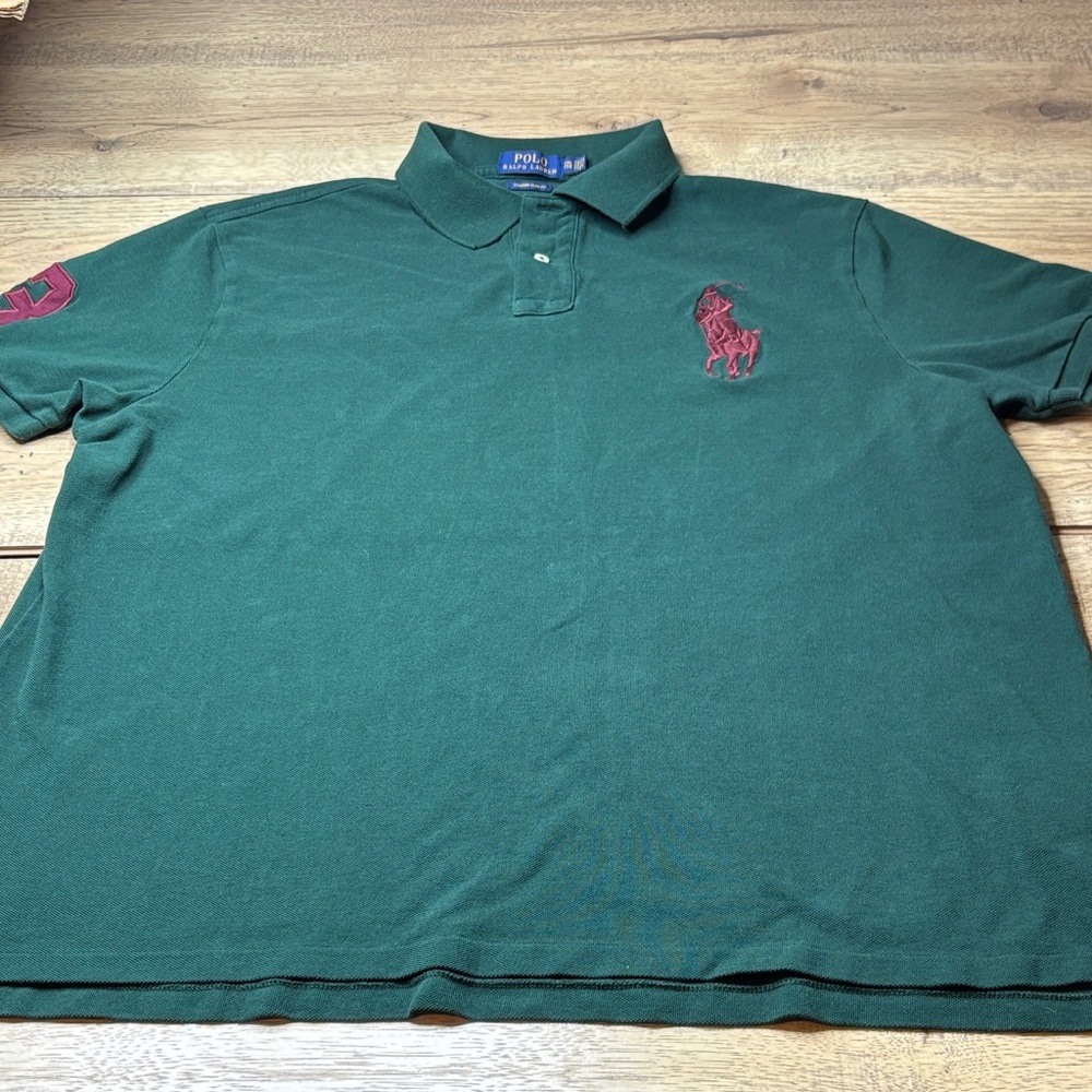 Men’s Polo by Ralph Lauren Big Pony Dark Green Polo Shirt S/S Size XXL